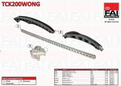 FAI AUTOPARTS tck200wong -  Комплект цели привода распредвала